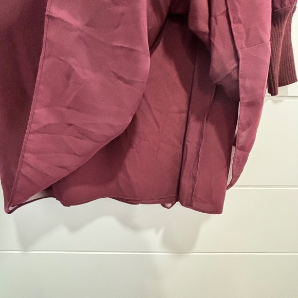 Club Monaco NWT pin tuck ribbed dress burgundy size 4 - Picture 11 of 16